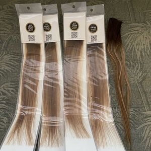 Brand new 18” hand tied hair extensions!  Balayage colors (#3/8/22).